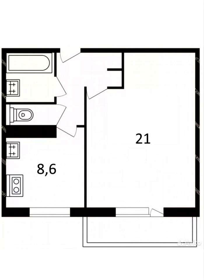 1-комнатная квартира в аренду, Москва, Таллинская ул. 6 — 50 000 ₽/мес
