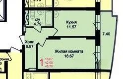 1-комнатная квартира в аренду, Новосибирская обл. Новосибирск, Линейная ул. 53/1 — 34 000…